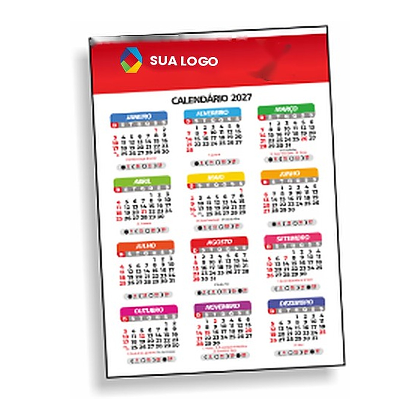 Calendário de Parede personalizado com a marca do cliente