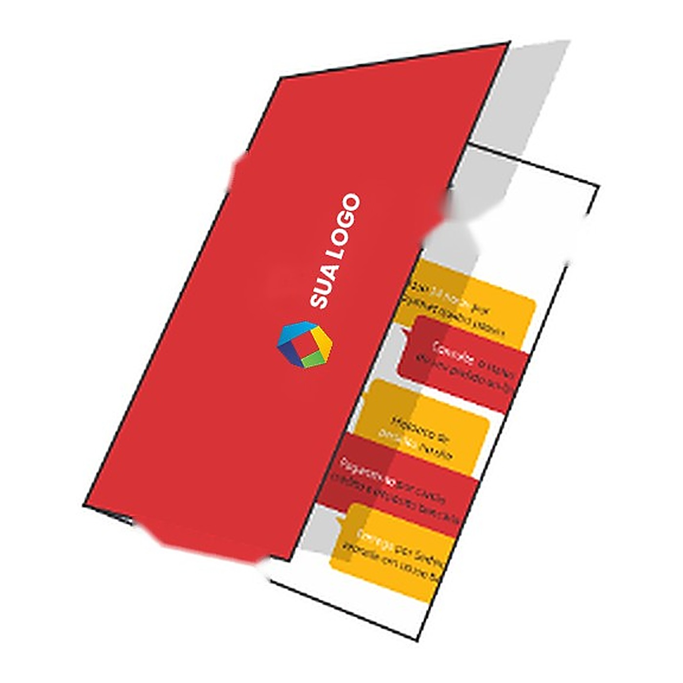 Folder Institucional personalizado com a marca do cliente